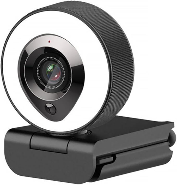 Mikikit 4k Auto-Focusing USB Webcam with Mic HD Computer Camera with Fill Light for Live Streaming and Video Calls Compatible with Laptop and Desktop