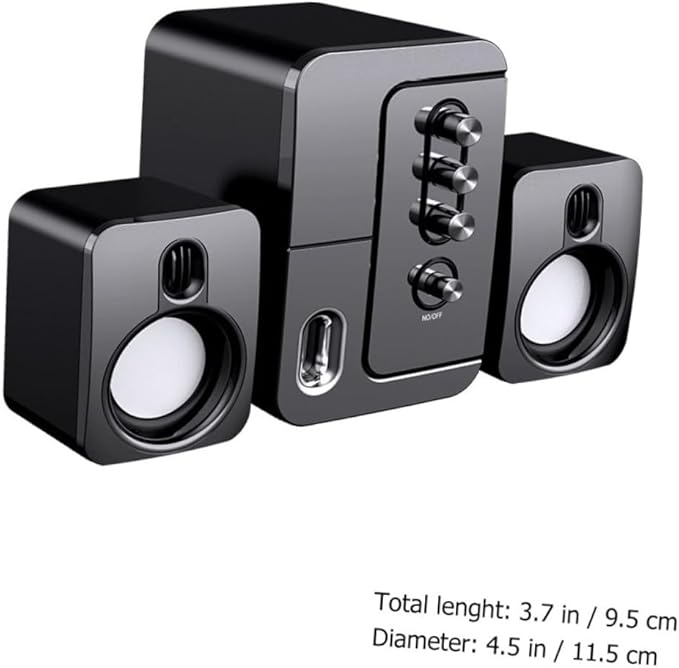 Zerodeko USB Laptop Desktop Computer Speaker 3D Surround Sound Bass Portable Compact Music Speaker for Home Office Study Black