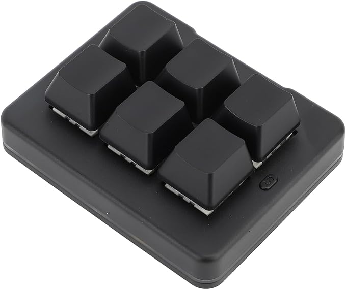 ciciglow 6-Key Gaming Keyboard USB 2.4G RGB Wired Mechanical Keyboard with Macro Programming Mini Portable OneHanded Blue Switch