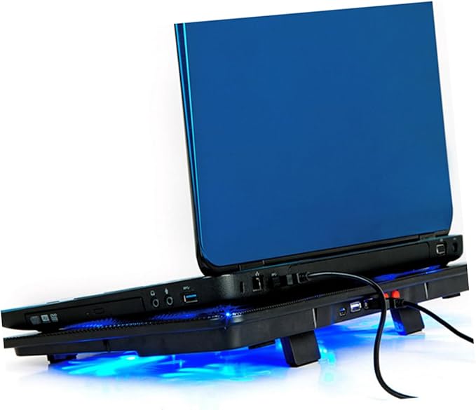 DOITOOL Laptop Cooling Pad with Quiet Fans for Gaming and Office Use Portable for Enhanced Airflow and Comfort Black