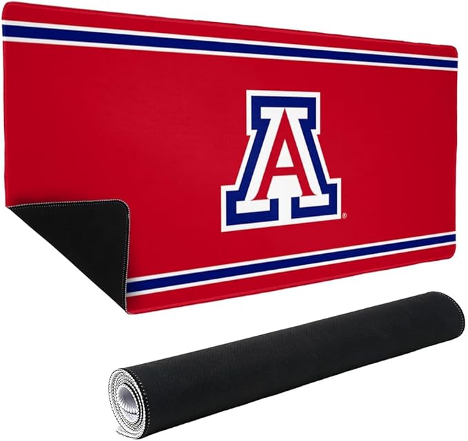 University of Arizona Wildcats Primary Logo Stripes Large Gaming Mouse Pad Desk Mat with Stitched Edges Non-Slip Base for Gamer Home and Office 31.5 x 15.7