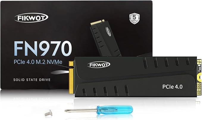 FN970 1TB M.2 2280 PCIe Gen4 x4 NVMe 1.4 Internal Solid State Drive with Heatsink - Speeds up to 7400MB/s Configure DRAM Cache Internal SSD