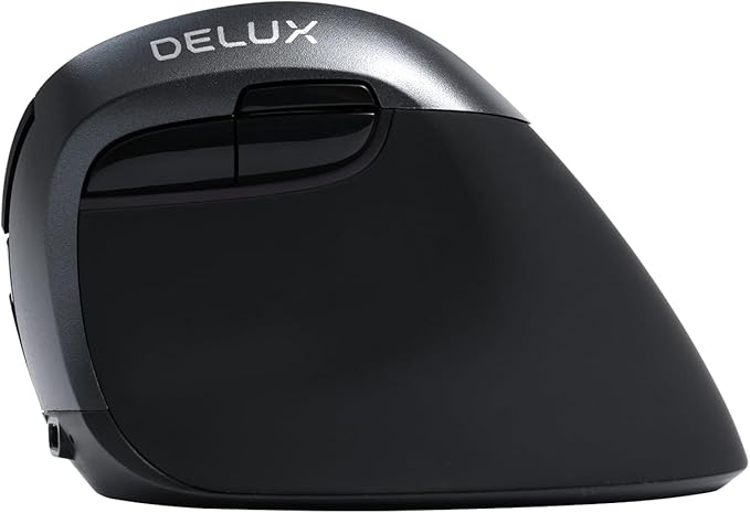 DELUX Wireless Ergonomic Mouse Vertical Mouse for Small Hands Silent Click Ergo Mouse Up to 4000 DPI 6 Buttons Rechargeable 2.4G/BT 5.2 Dual-Mode Compatible with Laptop/PC (M618MINI-Iron Gray)