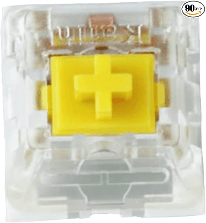Ranked Kailh Key Switches for Mechanical Gaming Keyboards | Plate Mounted (Kailh Speed Dark Yellow 90 Pcs)