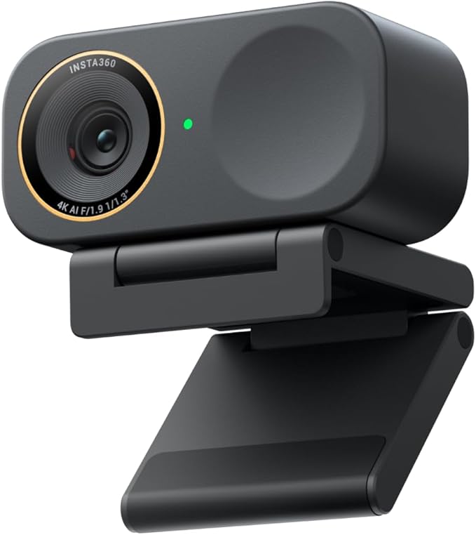 Insta360 Link 2C Pro – 4K Webcam for PC/Mac 1/1.3” Sensor Low-Light Auto Framing HDR Directional Noise-Canceling Mics Supports Stream Deck Zoom Teams Twitch for Streaming or Meetings