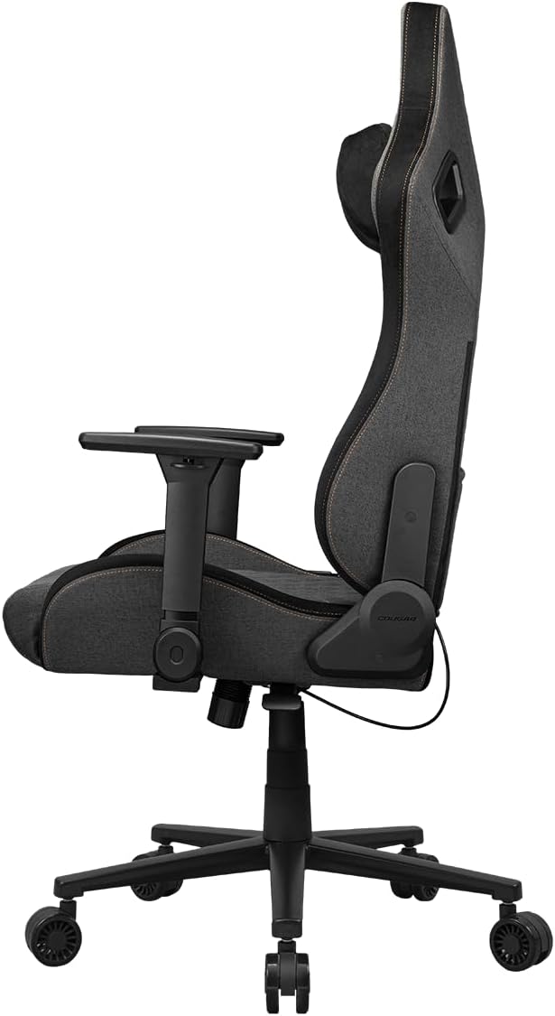 COUGAR Defender Ergonomic Office/Gaming Chair Adjustable Height and Tilt 155° Recline 4D Folding Armrests Imitation Linen Upholstery Capacity 120 kg Grey F