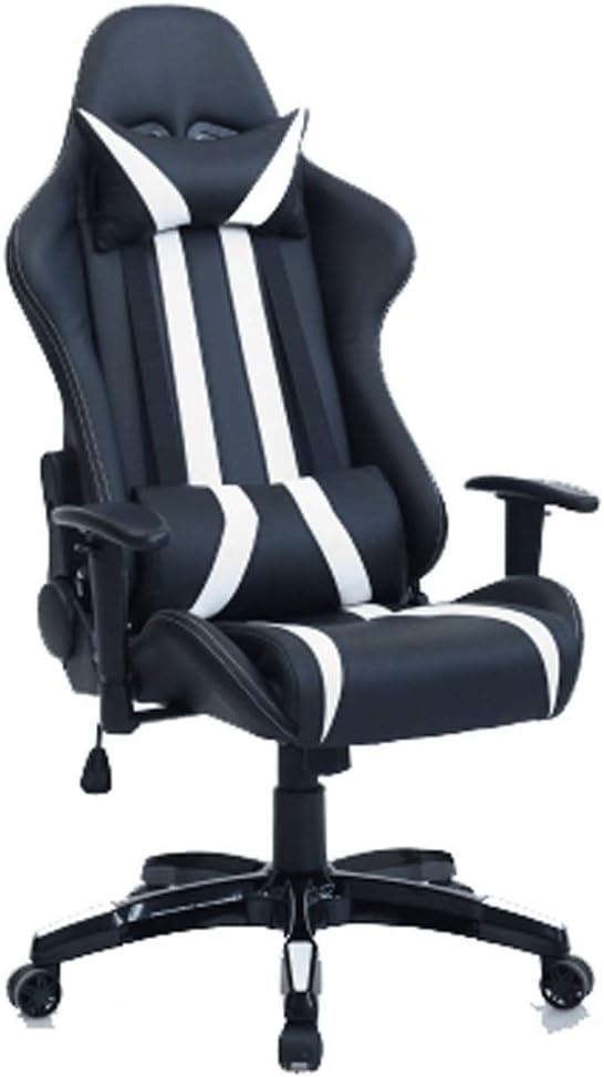 YYDS Chair Artificial Leather Gaming Chair Executive Ergonomic Swivel Chair with Headrest and Lumbar Pillow Fashion Esports Chair Ergonomically (Color : White)