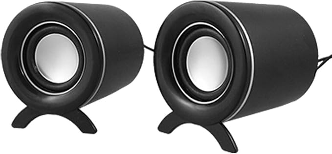 2 Pcs PC Computer USB 2.0 3.5mm Mini Sound Box Speaker Black