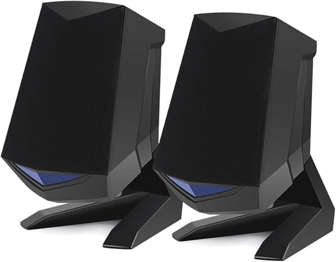 Computer Speakers for Desktop 1 Pair Wired Computer Speakers USB AUX Bass Reinforcement PC Speaker for Laptop Desktop 6W 64mm Horn Audio Loudspeaker
