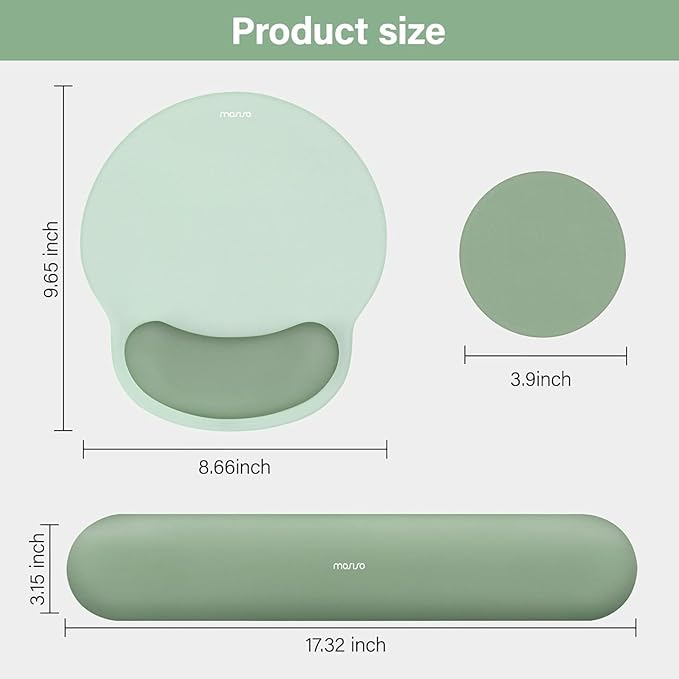 MOSISO Wrist Rest Support for Mouse Pad&ampKeyboard Set Circle Curved Ergonomic Mousepad&ampCoaster Non-Slip Base 13-13.3 inch Square Quilted Vertical Computer Bag with Pocket&ampSmall Case Ant