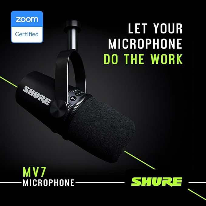 Shure MV7 USB Podcast Microphone - Silver