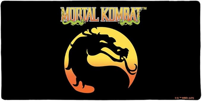 Mortal Kombat Klassic Logo Large Gaming Mouse Pad Desk Mat with Stitched Edges Non-Slip Base for Gamer Home and Office 31.5 x 15.7