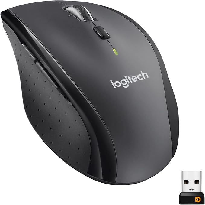 Logitech M705 Marathon Wireless Mouse Gaming Mouse Wireless 2.4 GHz USB-A Receiver 5-Programmable Buttons 3-Year Battery PC Mac Laptop Chromebook - Black
