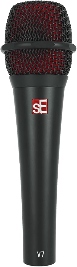Audiosavings Bundle: Se Electronics V7 Black All-Metal Handheld Dynamic Microphone Supercardioid Mic Bundle with Free Rockville RPB2-BLACK Handheld Wireless Bluetooth Speaker Great Sound (2 Items)