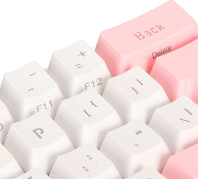 ZJchao Mini Keyboard 61 Keys Gaming Keyboard 60 Percent Wired RGB Mechanical Compact for Typist (Pink White)