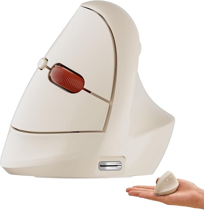 DAREU Ergonomic Vertical Wireless Mouse for Small Hands2.4GHz / BT Optical Vertical Mice with Ergo Design for Comfort and Reduced Wrist Strain3 Multi-Device Connectivity for Computer/PC/Laptop