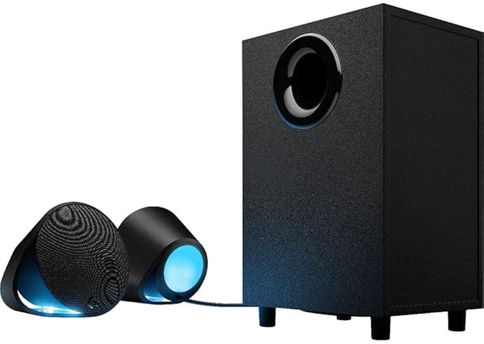 Logitech G560 PC Gaming Speaker System with 7.1 DTS:X Ultra Surround Sound Game Based LIGHTSYNC RGB Two Speakers and Subwoofer Bluetooth USB Immersive Gaming Experience - Black