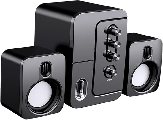 USB Desktop Computer Speakers with 3D Surround Sound and Deep Bass Portable Versatile Office Speaker for Laptop and Pc Black