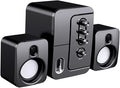 USB Desktop Computer Speakers with 3D Surround Sound and Deep Bass Portable Versatile Office Speaker for Laptop and Pc Black