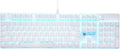 Qisan 104 Mechanical Keyboard for Gaming | Large Size USB White Backlit Gaming Keyboard Wired | US Layout Brown Switches Hot Swappable Mechanical Clicky Keyboards Compatible with PC &amp Laptop