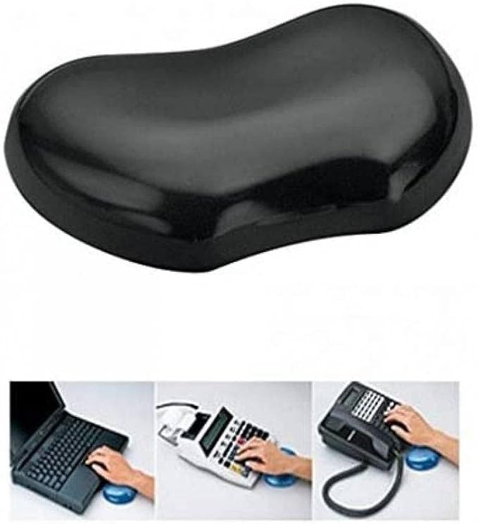 Fellowes Wrist Rest - Crystals Gel Wrist Rest with Non Slip Rubber Base - Ergonomic Mouse Mat Wrist Support Keyboard Wrist Rest for Computer Laptop Home Office Use - Black