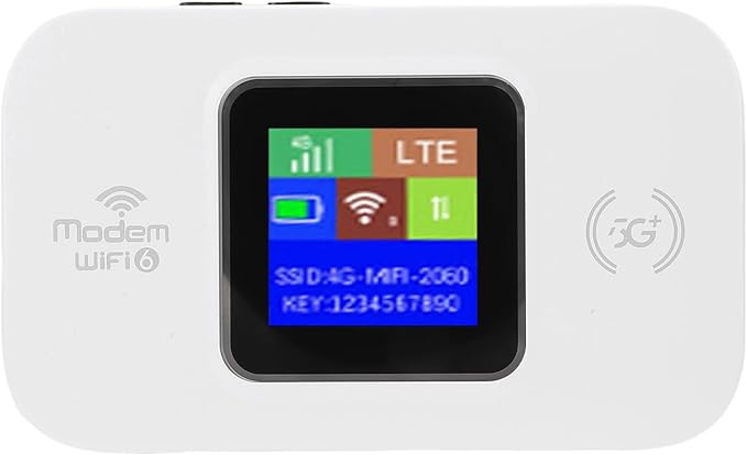 4G Mobile WiFi Travel Router Mobile Hotspot Dual SIM Card Slot Plug and Play 300Mbps Internet Router with Color LED Display Screen Battery for Smartphone Laptop Tablet (White)
