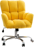 Adjustable Office Computer Chair with Armrest Home Office Chairs Back Armchair Furniture Computer Chair Swivel Game(Yellow)