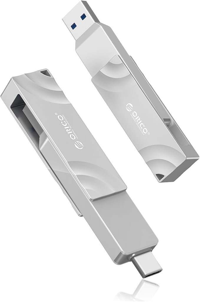 ORICO 512GB External SSD 1050MB/s High Speed External Solid State Drive 2-in-1 Dual Drive USB C + USB A Storage for iPad Laptop iPhone 17 16 Series Type-C Smartphone Mac Audio Vehicle - G201
