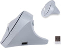 Wireless Silent Ergonomic Vertical Mouse - Dual Mode 2.4G/Bluetooth Rechargeable Type C Pain Relief for Office and Home Use Compatible with Laptop &amp PC (Blule)