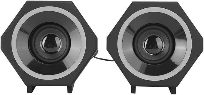 Computer SpeakersClear High Notes Basics Stereo 2.0 SpeakersDelicate Texture Computer Speakers for Desktop Pcfor PC or Laptop