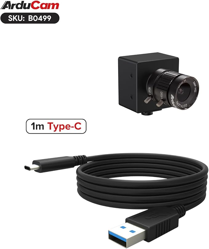 Arducam USB 3.0 Camera IMX296 Global Shutter USB Camera Module 1.58MP 44FPS High-Speed UVC Webcam with 60°(D) 6mm CS Lens for Windows Linux