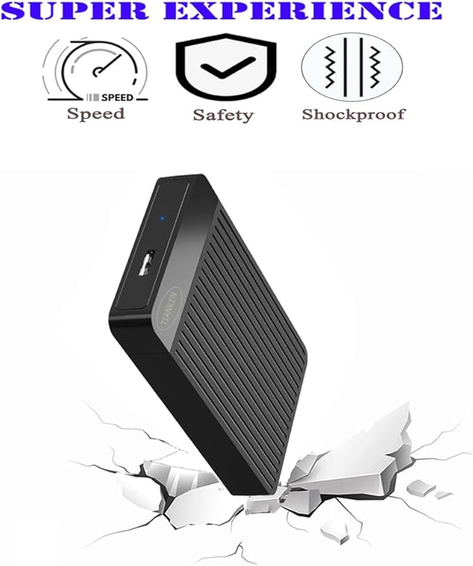 Portable External Hard Drive Ultra Slim 2.5'' USB 3.0 HDD Storage for Mac PC Laptop PS4 Xbox one (500GB)