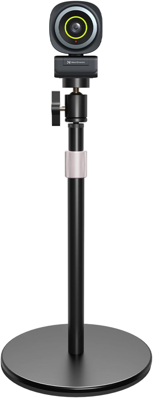 NearStream V08AF 4K Webcam with Tripod Adjustable Height Webcam Stand Streaming Webcam with Software Control Adjustable FOV Auto Focus AI Framing Plug &amp Play for Zoom/Skype/YouTube/FaceTime