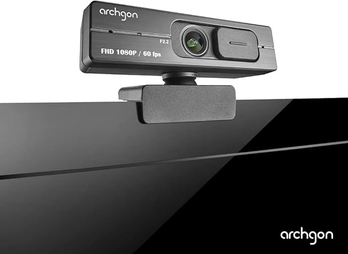 1080P/60fps Webcam C6206 Full HD Streaming Low-Light Correction Wide-Angle Lens Webcam with Dual Omni-Directional Microphone Privacy Cover and Tripod Compatible with Teams Skype and Zoom