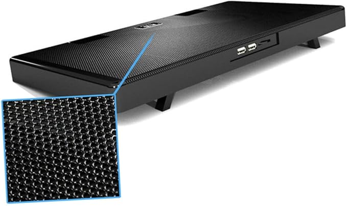 Laptop Cooling Pad with 5 Fans USB Cooler Base for Gaming and Office Use Adjustable Angle Anti-Skid Black Laptop Cooling Device