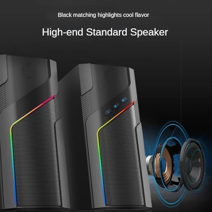 Desktop Computer Speaker Laptop Small Stereo Audio Multimedia Subwoofer Pair
