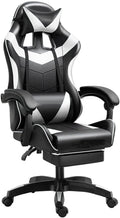 GIZNXBA Gaming Chair with Footrest Ergonomic Computer Chair Lumbar Support Backrest and Seat Height Adjustable Swivel Recliner Racing Office High-Back Game Chair (Color : /White)