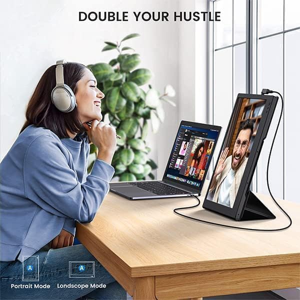 12 Dual Laptop Screen Extender Monitor Portable - Laptop Screen Extender - Portable Monitor for Laptop with Full HD IPS Display