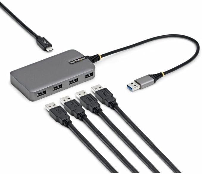 StarTech.com 4-Port USB-A Hub 5Gbps Data Transfer Bus-Powered USB 5Gbps Splitter 4X Type-A Ports Extender for Laptops Compatible with MacBook Dell XPS Surface Pro Chromebook