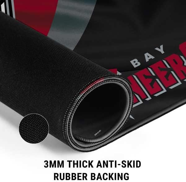 Skinit Large Gaming Mouse Pad - Officially Licensed Tampa Bay Buccaneers Design with Stitched Edges Waterproof Non-Slip Rubber Base Desk Mat for Keyboard &amp Mouse 31.5 x 11.8 inches