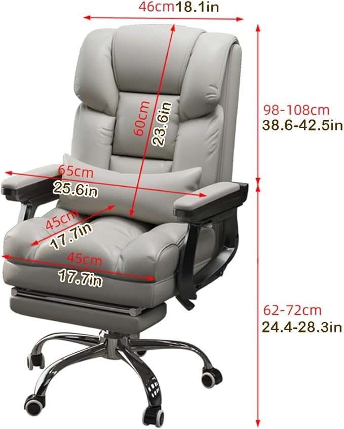 Gaming chair  Computer Chairs for Adults Gaming Chair Ergonomic Office Desk Chair Accent Chairs High Back Chair Lift Chair Student Chair Metal Armchair for Bedroom Living Room ( Color : Gray With F