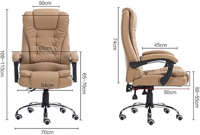 Ergonomic Executive Office Chair with PU Leather High Back 360° Swivel Adjustable Height &amp Silent PU Casters