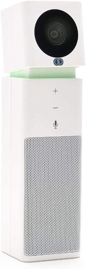 Boom UNO Full HD 1080p Conference Camera with 120° Wide-Angle Lens Full Duplex Speaker &amp Microphone Noise-Canceling Audio USB Plug &amp Play Video Bar for Meetings (White)