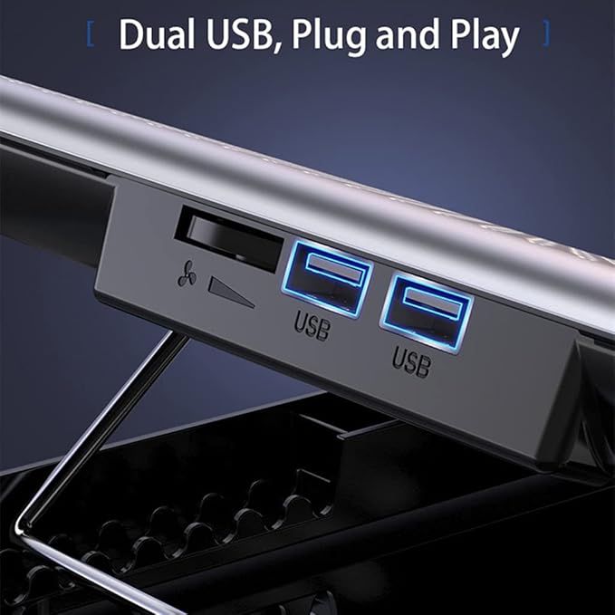 Gaming Laptop Cooler Silent Fan Metal Cooling Pads Port Portable Adjustable Notebook Stand for 12-16 Inch