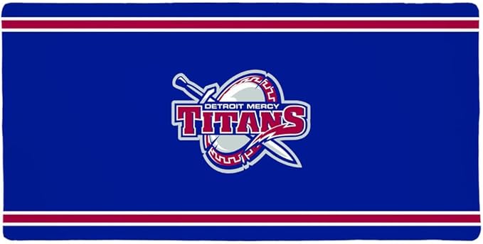 University of Detroit Mercy Titans Primary Logo Stripes Large Gaming Mouse Pad Desk Mat with Stitched Edges Non-Slip Base for Gamer Home and Office 31.5 x 15.7