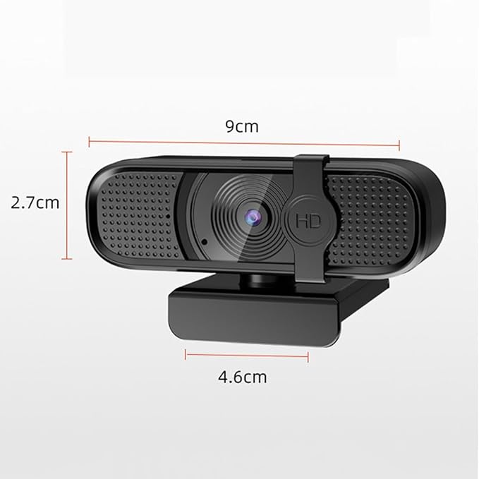 GIZNXBA Full HD Webcam with Built-in Microphone Video and Wide Angle Camera Privacy Cover Autofocus 360° Rotation Pan &amp Tilt for Desktop PC Or Laptop Computer(2K)