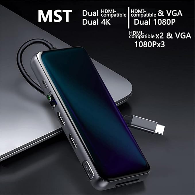 USB C Laptop Docking Station USB 3.0 VGA RJ45 PD USB -Compatible Hub for Dock