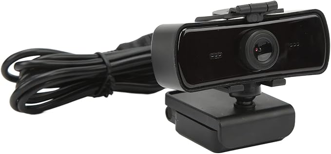 USB Computer Camera with 2K HD Video Built - in Microphone Lens Protection Cover Automatic Focus - Noise Reduction Wide Angle View Plug and Play for PC and Laptop