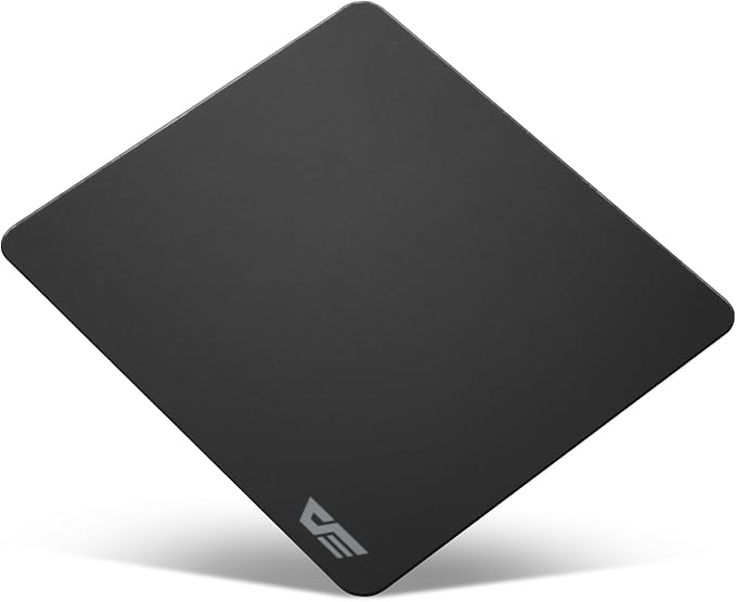 darkFlash Glass Mouse Pad 11.8×10.2 Inch Ultra-Smooth Tempered Surface Precision Tracking Anti-Slip Rubber Base Durable Etched Finish Ideal for Gaming &amp Work (Black 11.8L x 10.2W inches)