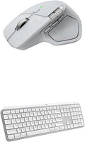Logitech MX Master 4 for Mac Ergonomic Wireless Bluetooth Mouse with Haptic Feedback + MX Keys S for Mac Wireless Bluetooth Keyboard with Backlit Low Profile Keys - USB-C MacOS iPad OS-White Silver